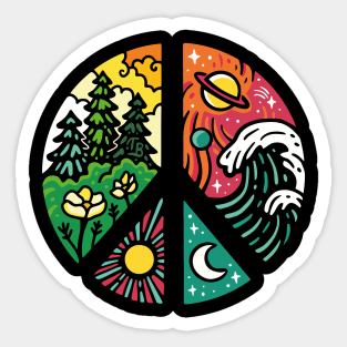 Harmony of Elements: Colorful Universe Tee Sticker